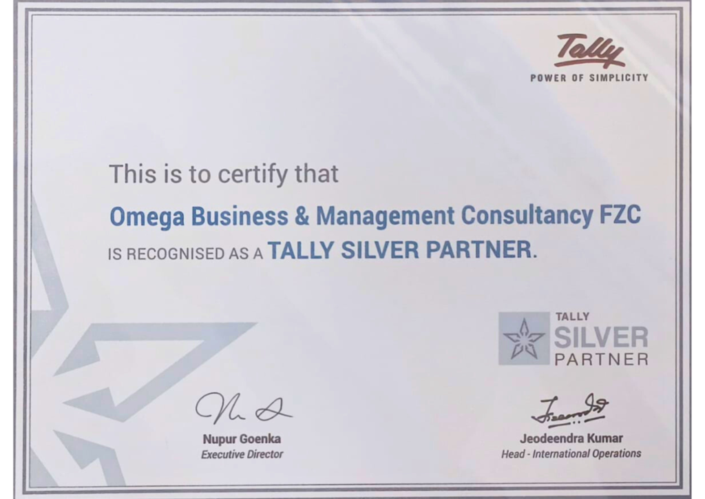 Certified Tally Silver Partner in UAE. 